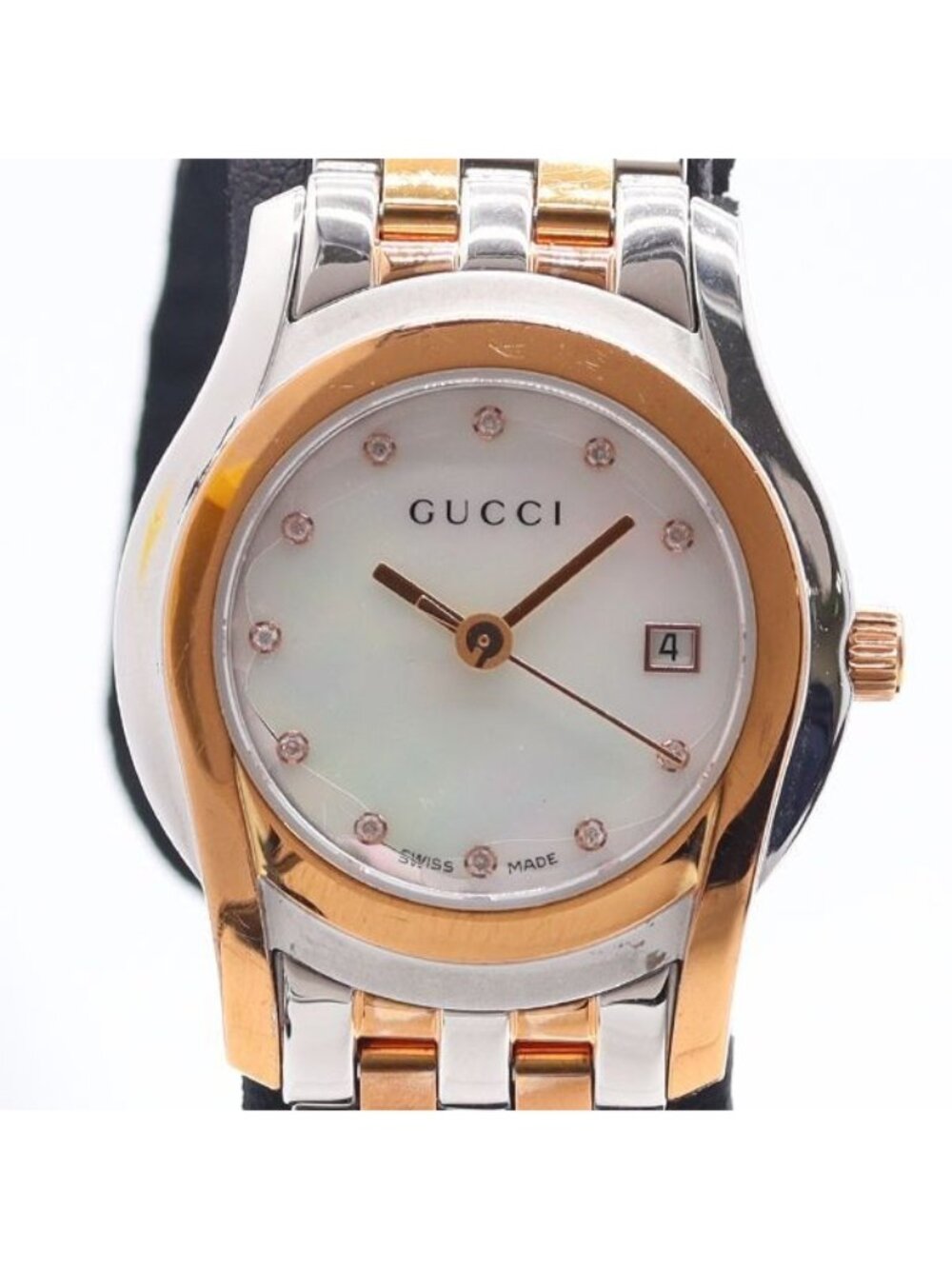 Gucci Date White Shell Dial Watch